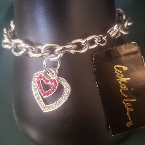Cookie Lee silver heart bracelet
